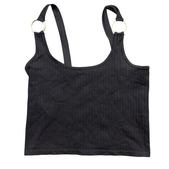 Bella Seamless Tank Top Women's M/Large Black Stretched Cropped Ribbed Classic - Picture 1 of 6